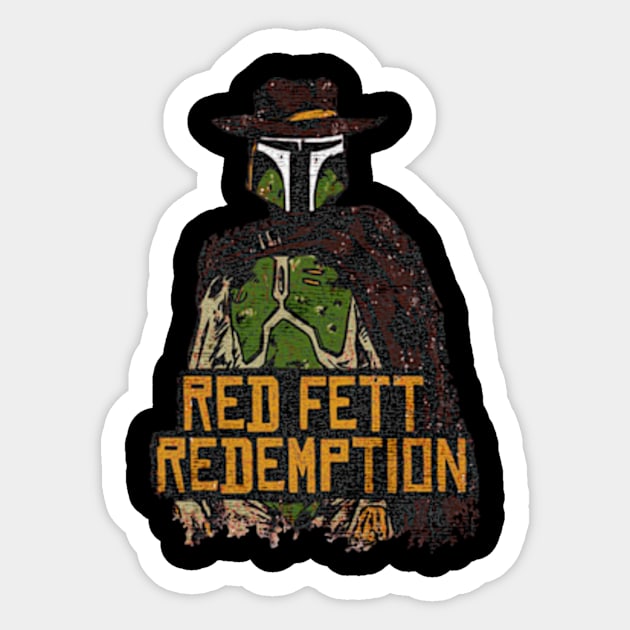 Red Fett Redemption Sticker by MustGoon